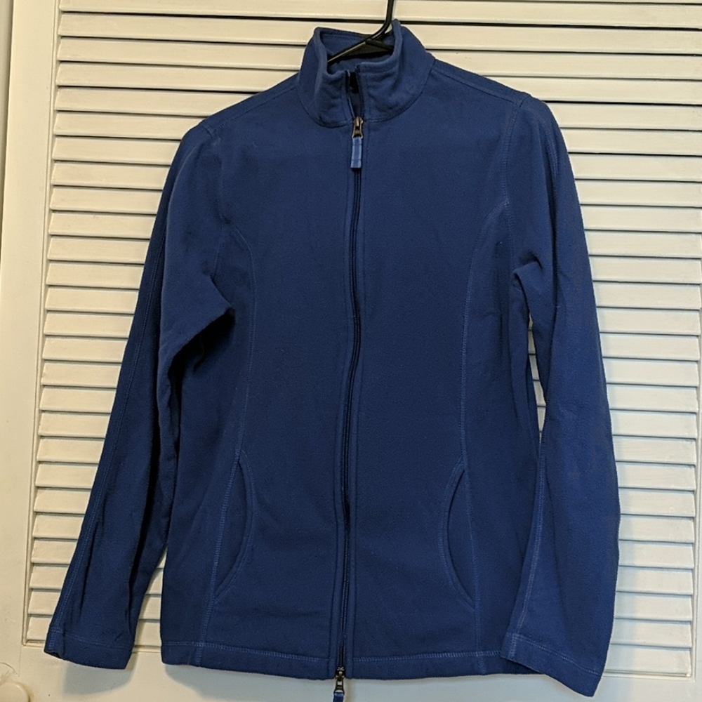 Lands End blue fleece zip up jacket Small